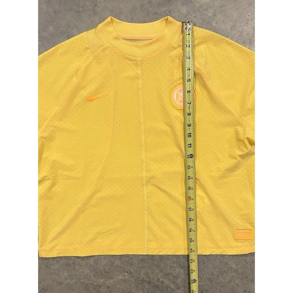 NWT Nike F.C. Cropped Women Soccer Jersey Loose Fit Yellow Mesh Large $65